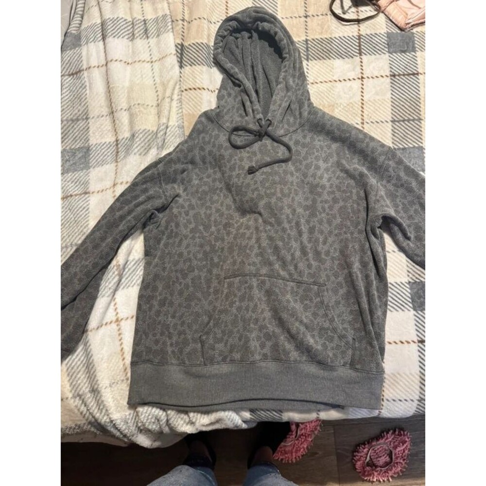 Victoria's Secret Dark Grey Animal Print Pullover Hoodie - Size M